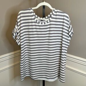 Jane + Delancey striped flutter sleeve T-shirt size extra large